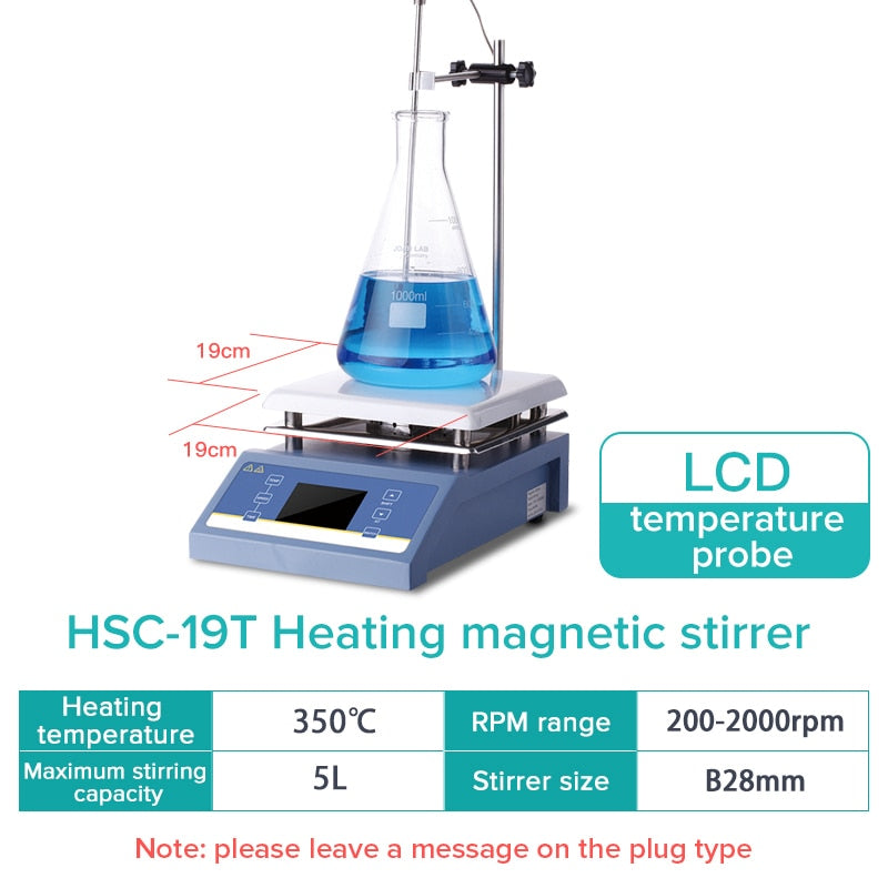 JOANLAB Heating Magnetic Stirrer Hot Plate Lab Stirrer Digital Display thermostat Mixer Lab Equipment 1/3L 5L 220v With Stir Bar - KiwisLove