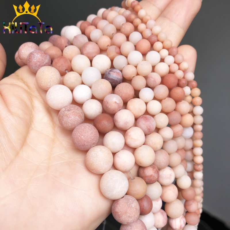 Dull Polish Matte Pink Aventurine Stone Beads Natural Round Loose Spacer Beads For Jewelry Making DIY Bracelet 15&#39;&#39; 4/6/8/10mm