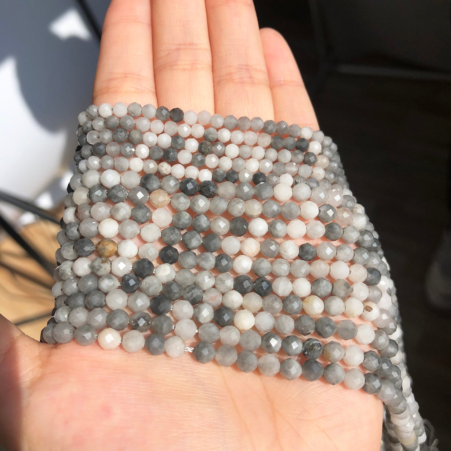 Natural Faceted Hawk&#39;s Eye Gem Stone 3 4mm Loose Spacer Beads for Jewelry DIY Making Bracelet Earrings Accessories 15&#39;&#39;Inches - KiwisLove