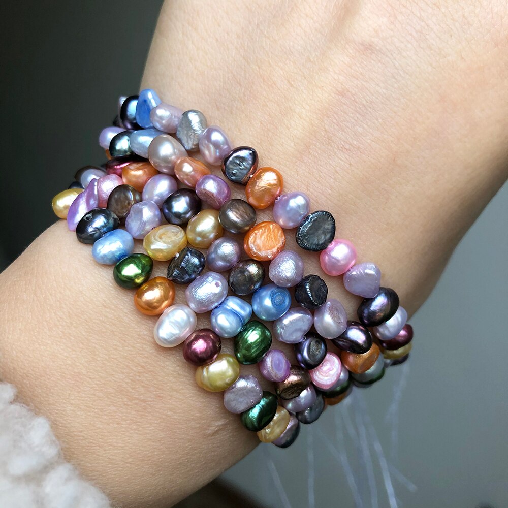 5-6mm Multicolor Freshwater Pearls Baroque Irregular Pearl Beads For DIY Women Handmade Bracelet Charms Accessories 15&#39;&#39;Strands - KiwisLove
