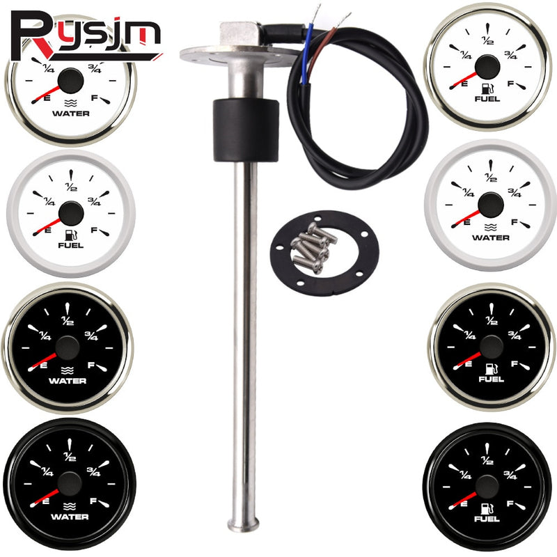52mm Boat Car Fuel Level Gauges 0-190ohm 240-33ohm Fuel Level Meters Marine Water Level gauge Sensor Sender Unit for yacht 9-32V - KiwisLove