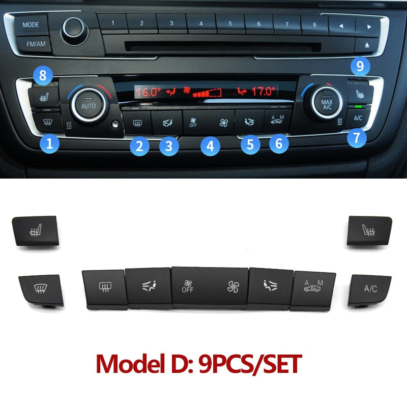Dashboard Air Conditioning Ventilation Adjust CD Player Control AC Button Repair Kit For BMW F20 F21 F22 F30 F35 F34 F36 F45 F46 - KiwisLove