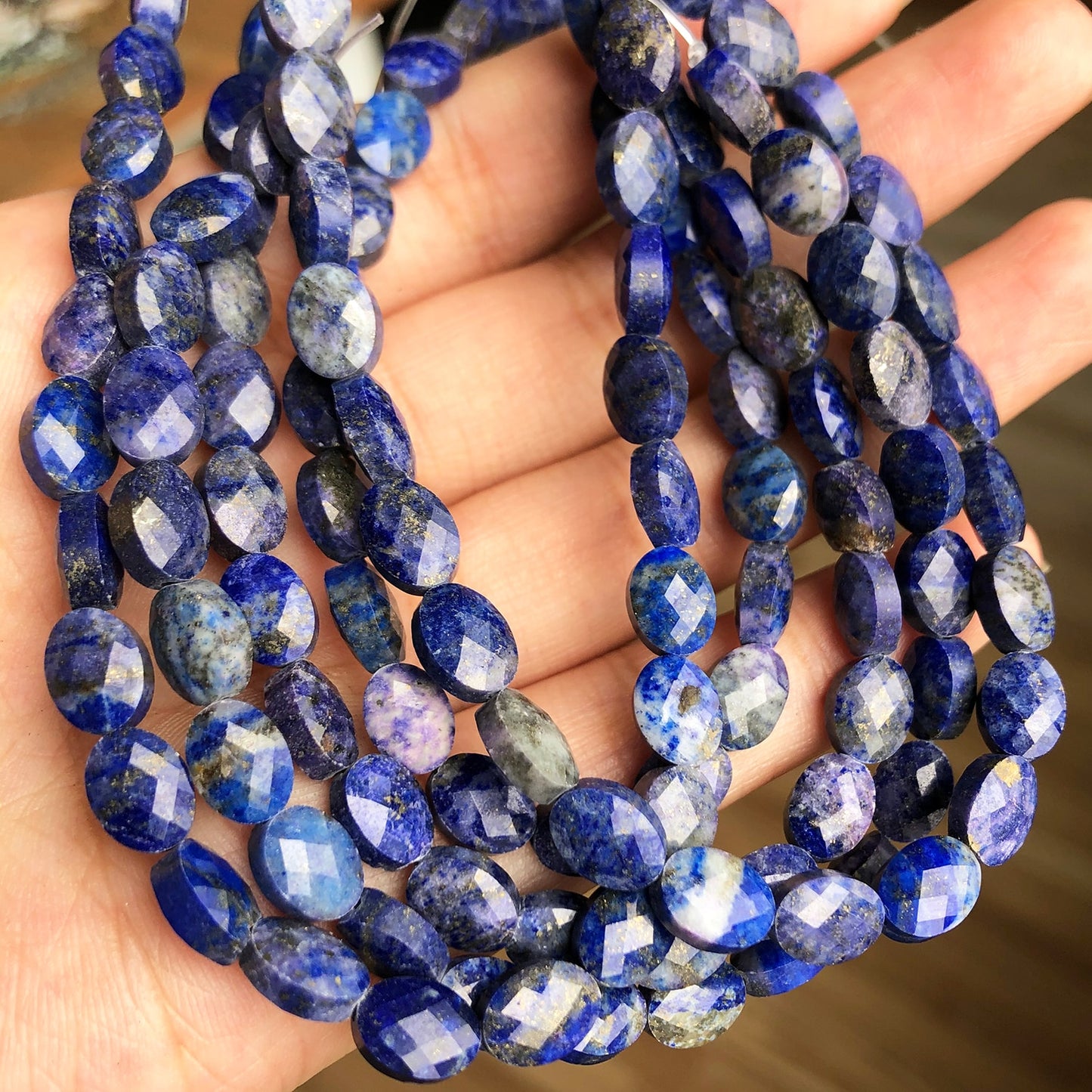 Faceted Lapis Lazuli Stone Beads 6*9mm Oval Loose Spacer Beads For Jewelry Making DIY Bracelet Necklace Charm Accessories - KiwisLove