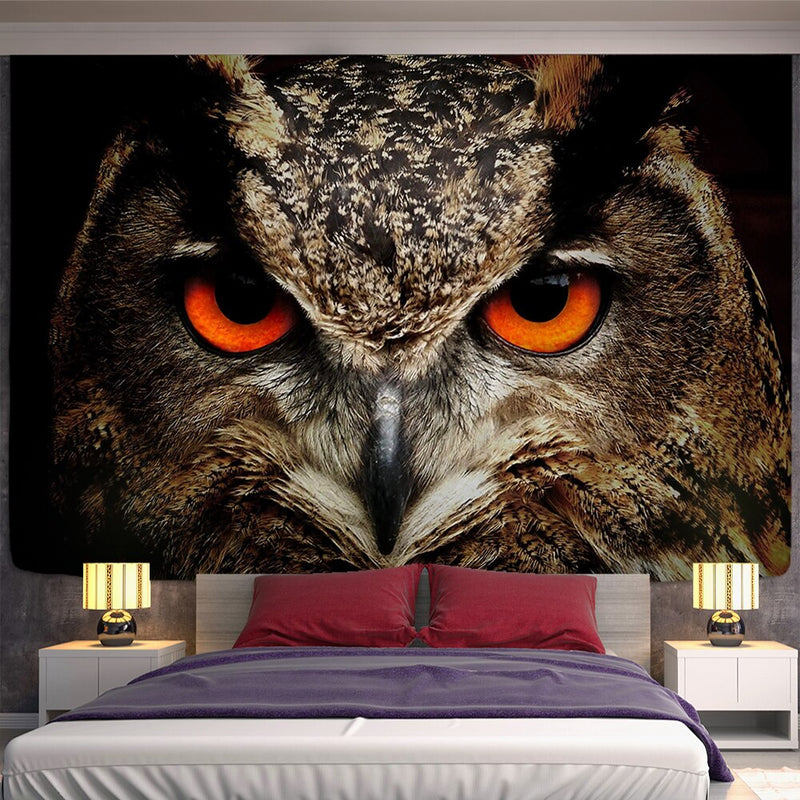 3D Owl Animal Tapestry Wall Hanging Witchcraft Boho Decoration Home Decor Colorful Owl Pattern - KiwisLove