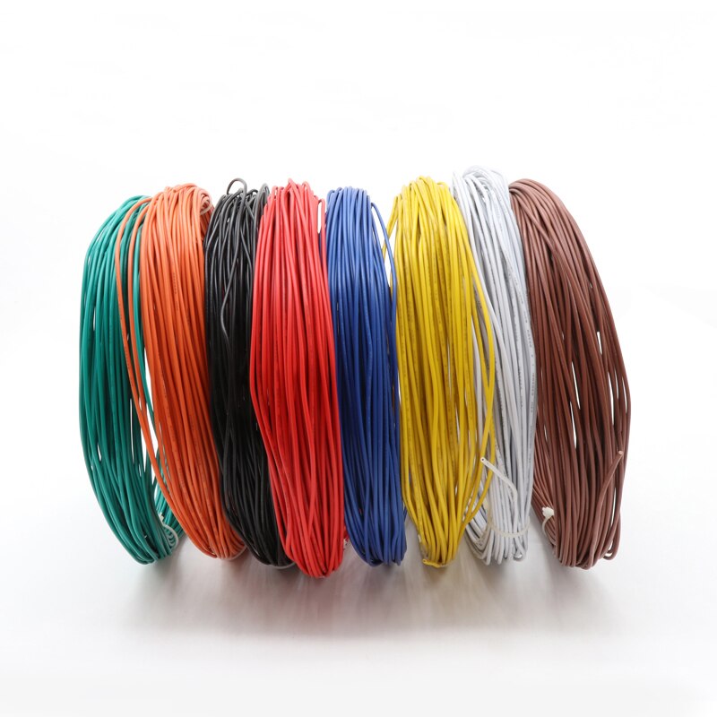 10M UL1007 PVC Tinned Copper Single Core Wire Cable Line 14/16/18/20/22/24/26 AWG White/Black/Red/Yellow/Green/Blue/Brown/Orange - KiwisLove