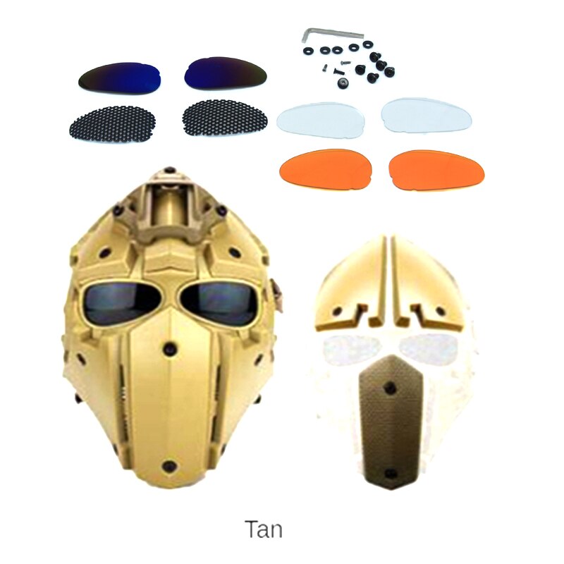 Tactical Helmet Obsidian GOBL Terminator Helmet with Mask Transparent Goggle for Hunting Paintball Military Cosplay CS Game - KiwisLove