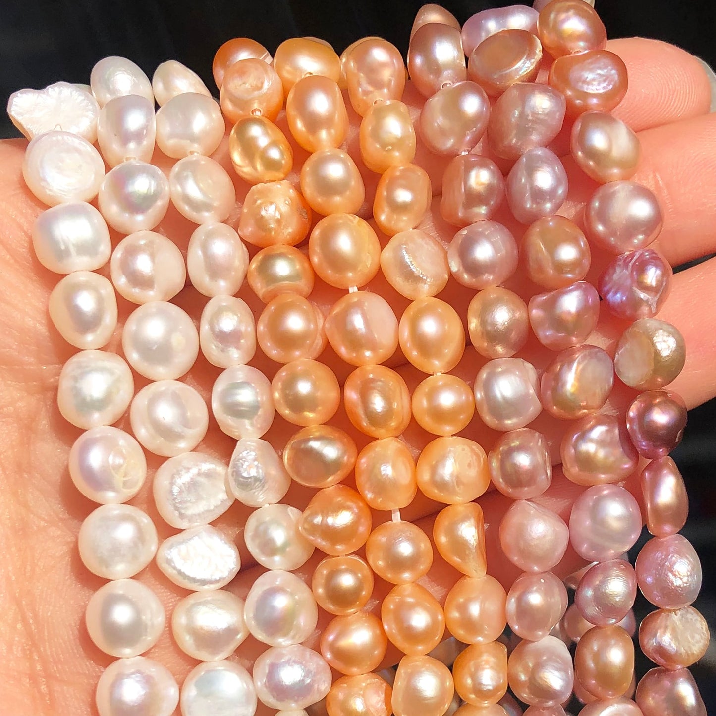 Natural Freshwater Pearl White Pink Purple Irregular Pearls Punch Beads for DIY Craft Bracelet Necklace Jewelry Making 15'' - KiwisLove
