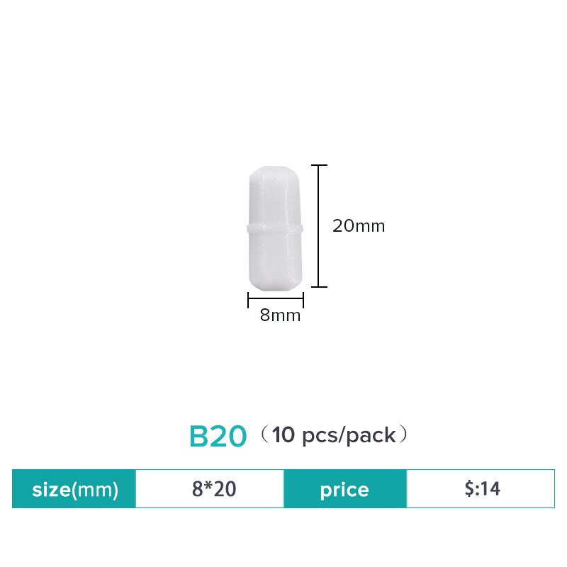 JOANLAB Official Store Magnetic Stirrer Stir Bar Size 15mm 20mm 25mm 28mm 30mm 35mm PTFE Magnetic Stirrer Mixer Stir Bars 10 pcs - KiwisLove