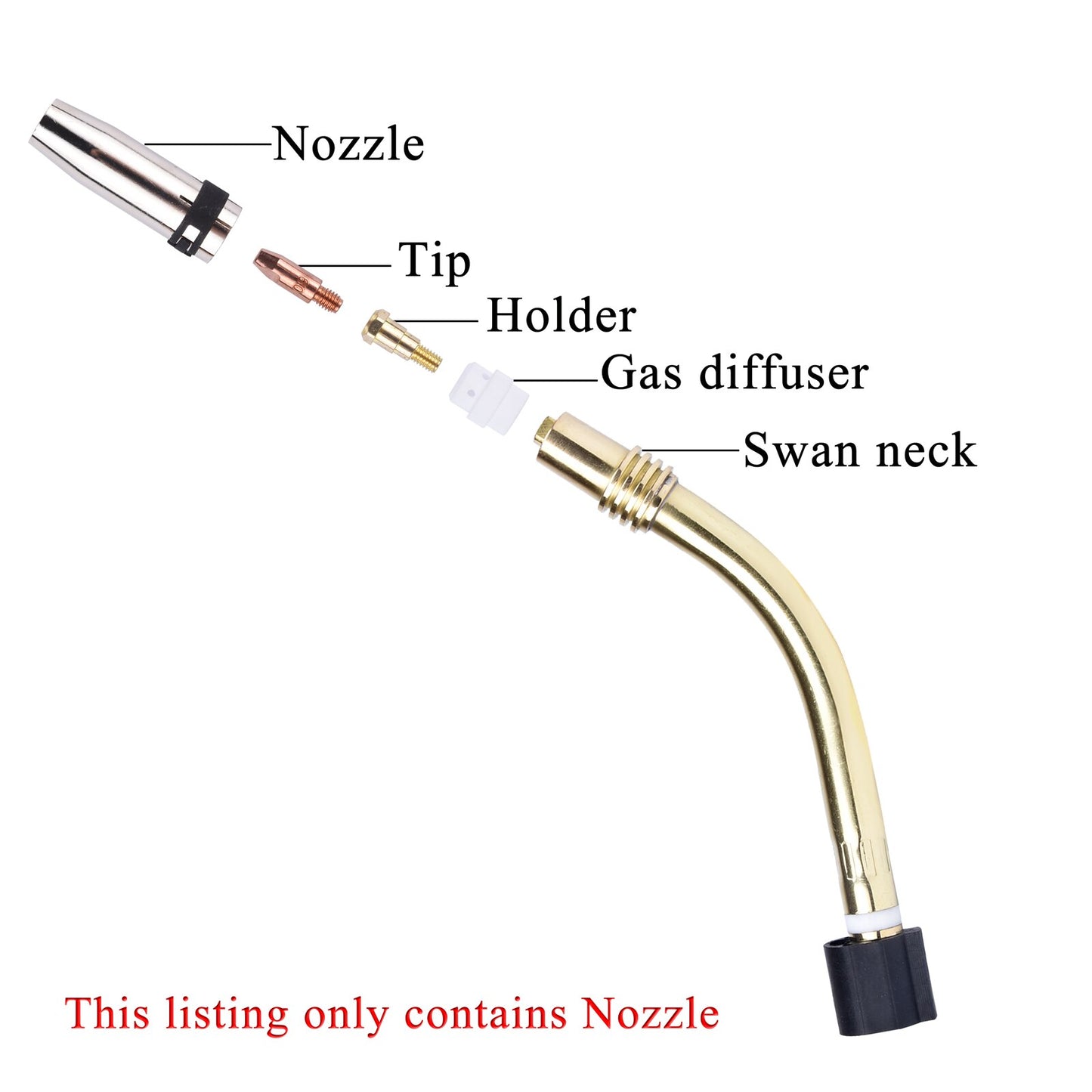 5/10Pcs 24KD Gas Nozzle Pure Copper Euro Conical Shield Cup Tips Nozzle For MB 24KD MIG/MAG Welding Torch 250A - KiwisLove