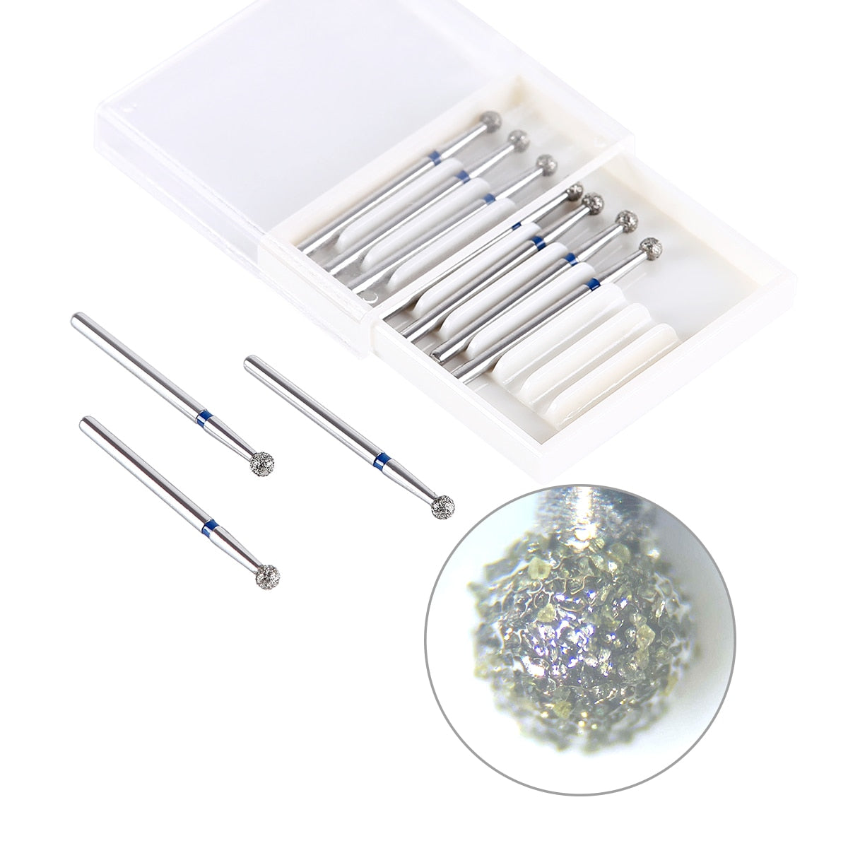 10pcs/Pack AZDENT Dental Diamond Burs Drill Ball Round Type 25mm FG 1.6mm For High Speed Handpiece 450000r/Min - KiwisLove