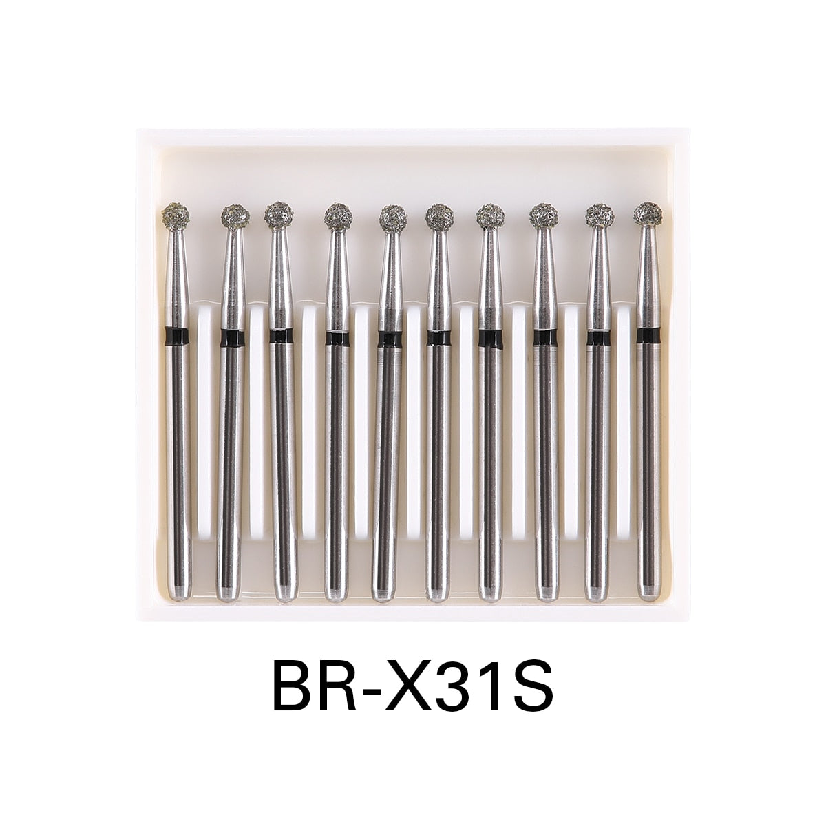 10pcs/Pack AZDENT Dental Diamond Burs Drill Ball Round Type 25mm FG 1.6mm For High Speed Handpiece 450000r/Min - KiwisLove