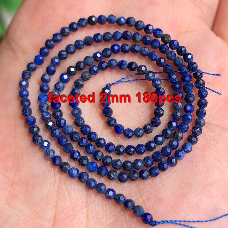 Natural Lapis Lazuli Stone Faceted Column Round Irregular Spacer Beads For Jewelry Making Diy Bracelets Necklace Accessories - KiwisLove