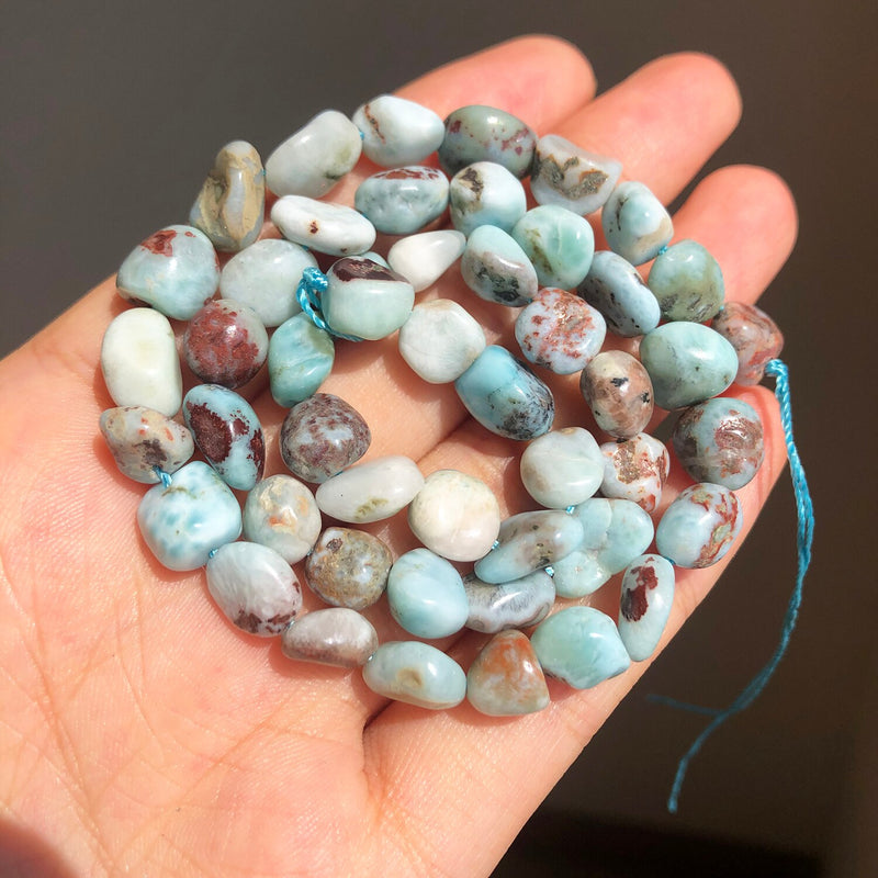 8-10mm Natural Amazonite Larimar Lapis lazuli Agates Jades Stone Beads Irregular Loose Beads For DIY Making Bracelet Accessories - KiwisLove