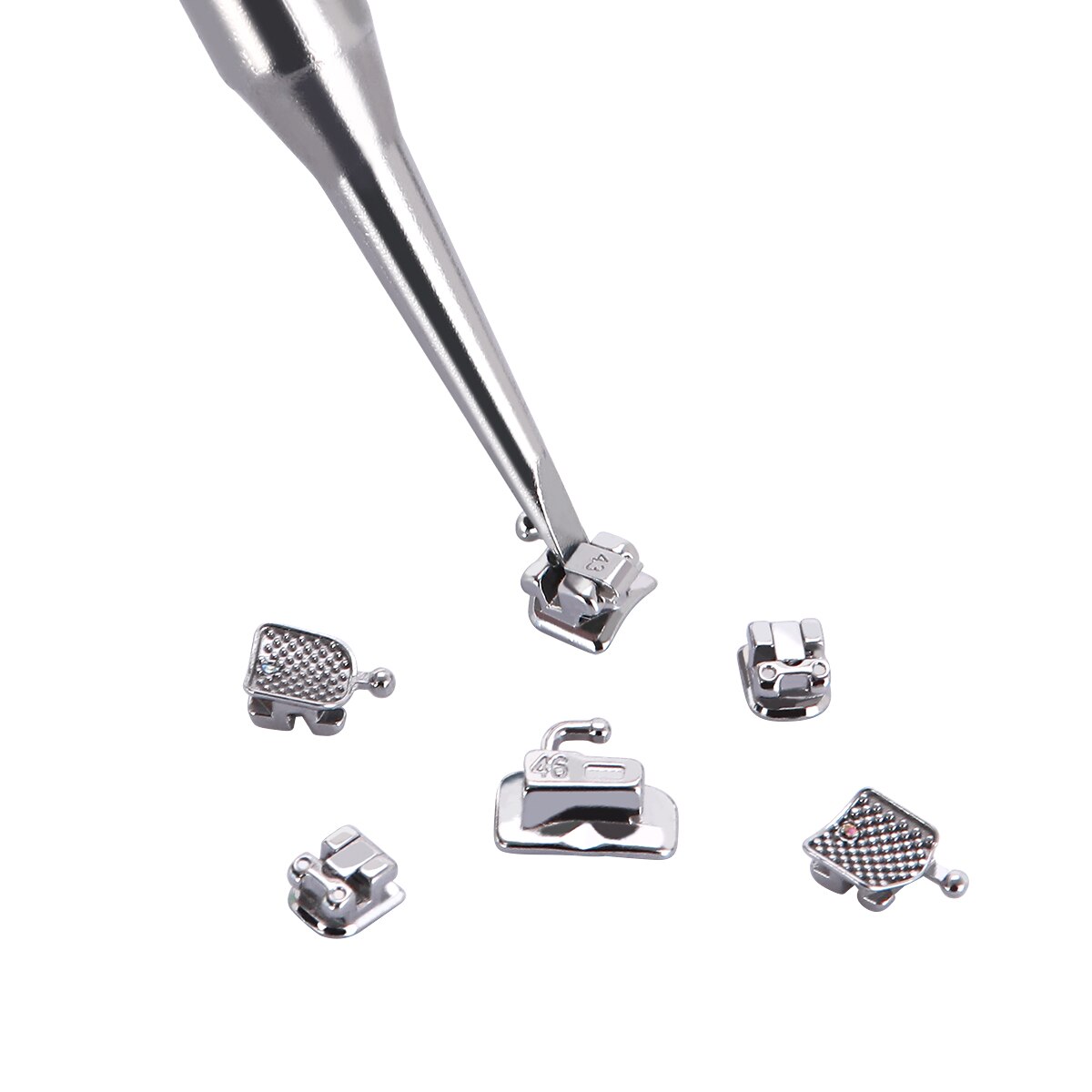 1Box AZDENT Dental Orthodontic Metal MIM Monoblock Braces Mini Roth/MBT .022 3-4-5 Hooks Passive Self-Ligating Brackets - KiwisLove