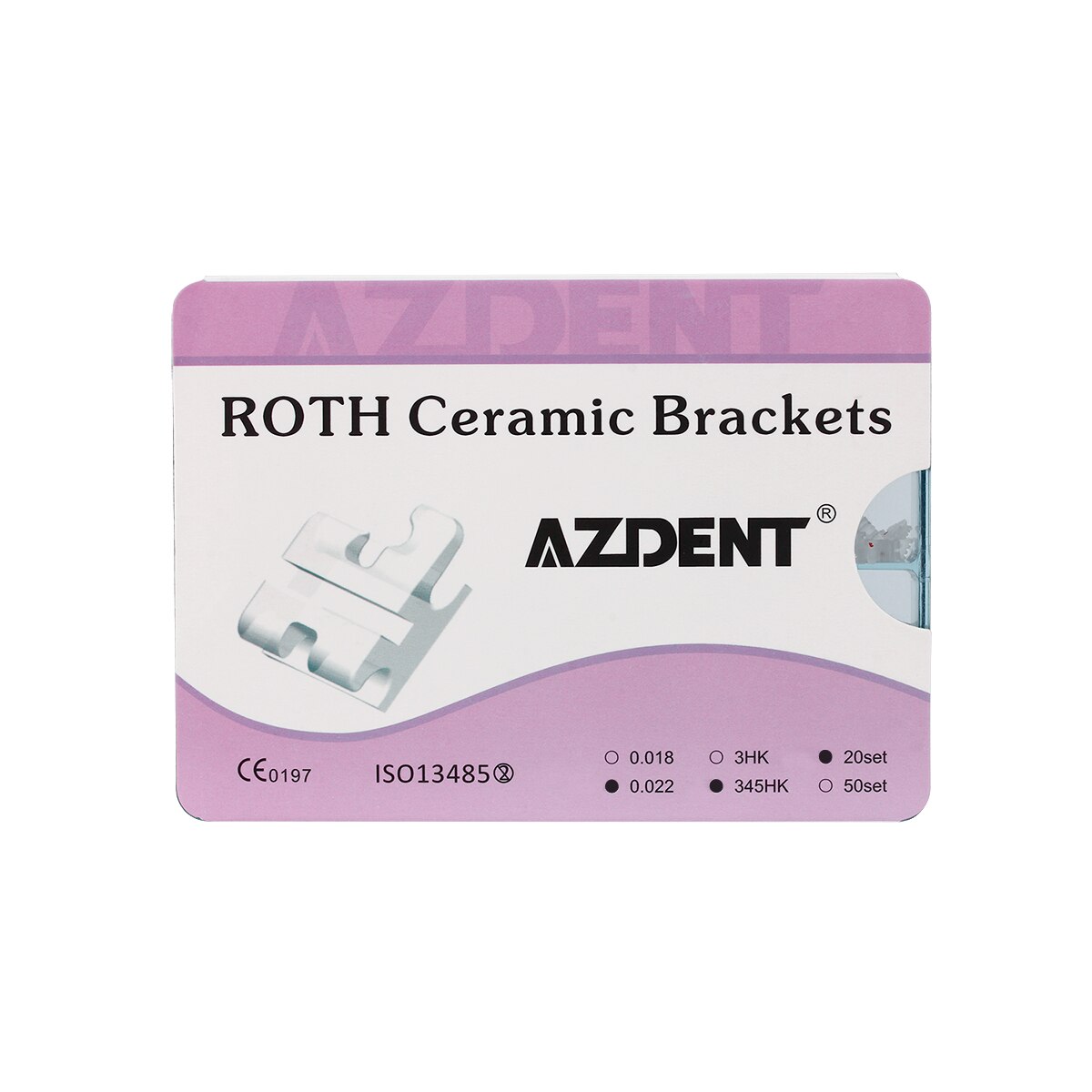 400pcs/Pack AZDENT Dental Orthodontic Ceramic Brackets 5*5 Roth/MBT .022 345 Hooks Mesh Base - KiwisLove