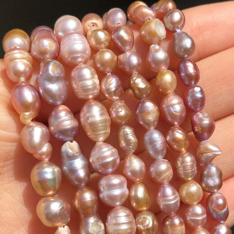 Natural Freshwater Purple Pearls Beads Rice Shape Punch Loose Beads for Jewelry Making Handmade DIY Charm Bracelet Necklace 15&quot; - KiwisLove