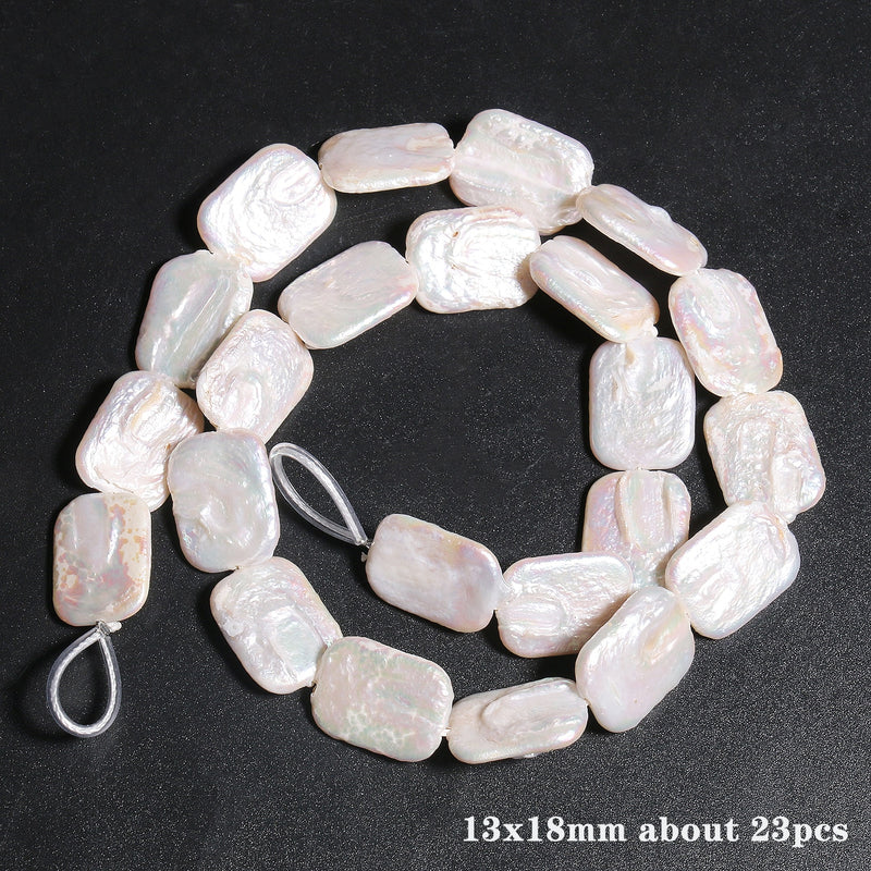 High Quality Real Natural Pearls Beads Cross Rectangle Flat Round White Pearls Beads for Jewelry DIY Making Bracelet Accessories - KiwisLove