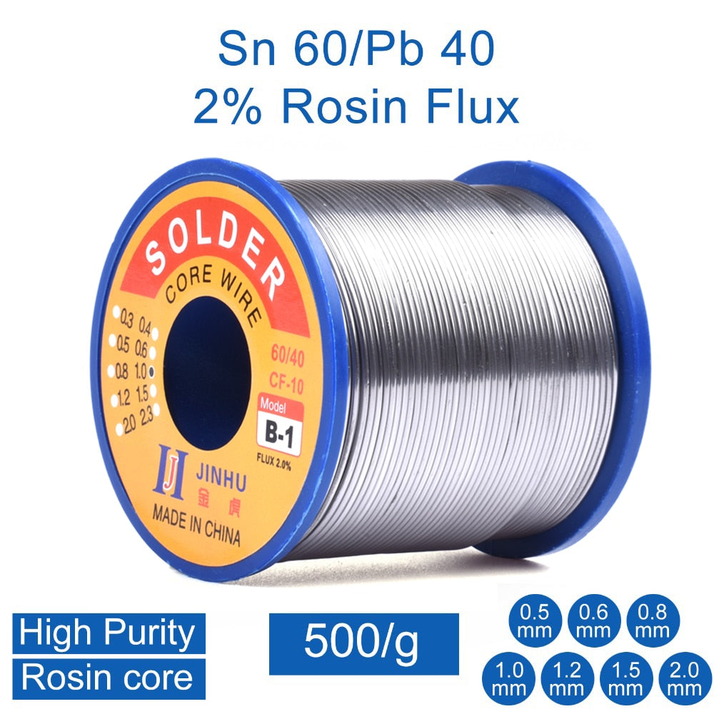 500g 0.5mm 0.8mm 1.0mm 2.0mm 60% Tin Rosin Core Solder Wire for Electrical repair, IC repair - KiwisLove