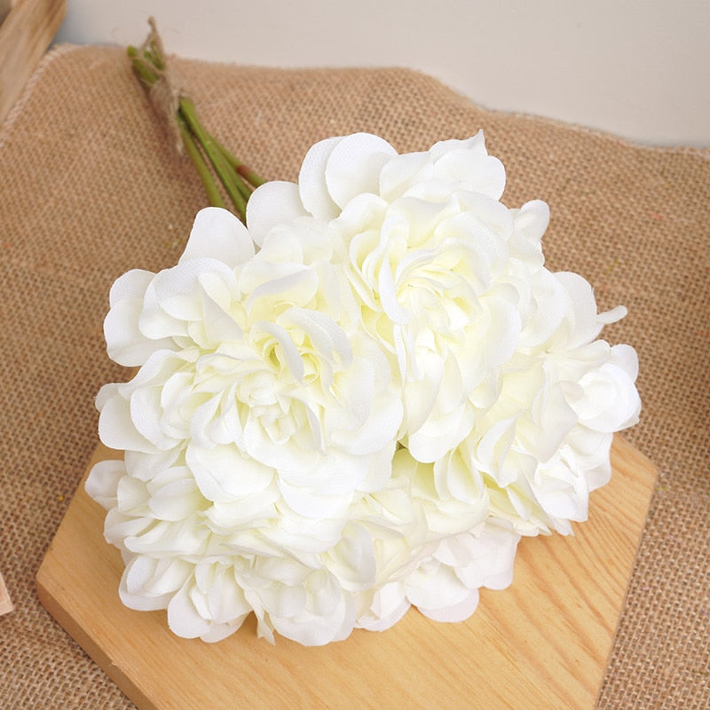 5pcs Beautiful Artificial Peony Flowers High Quality White Bouquet Wedding Home Table Decor Fake Flowers Christmas Arrangement - KiwisLove