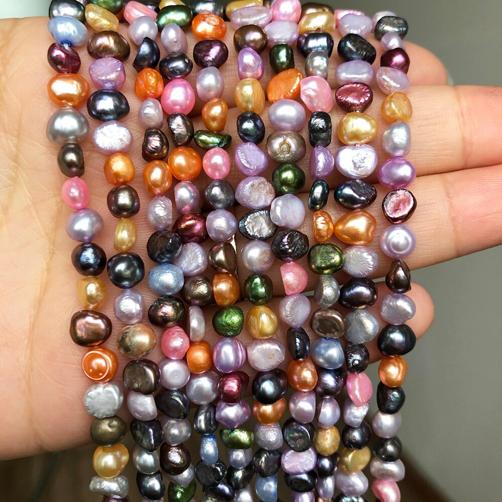5-6mm Multicolor Freshwater Pearls Baroque Irregular Pearl Beads For DIY Women Handmade Bracelet Charms Accessories 15&#39;&#39;Strands - KiwisLove