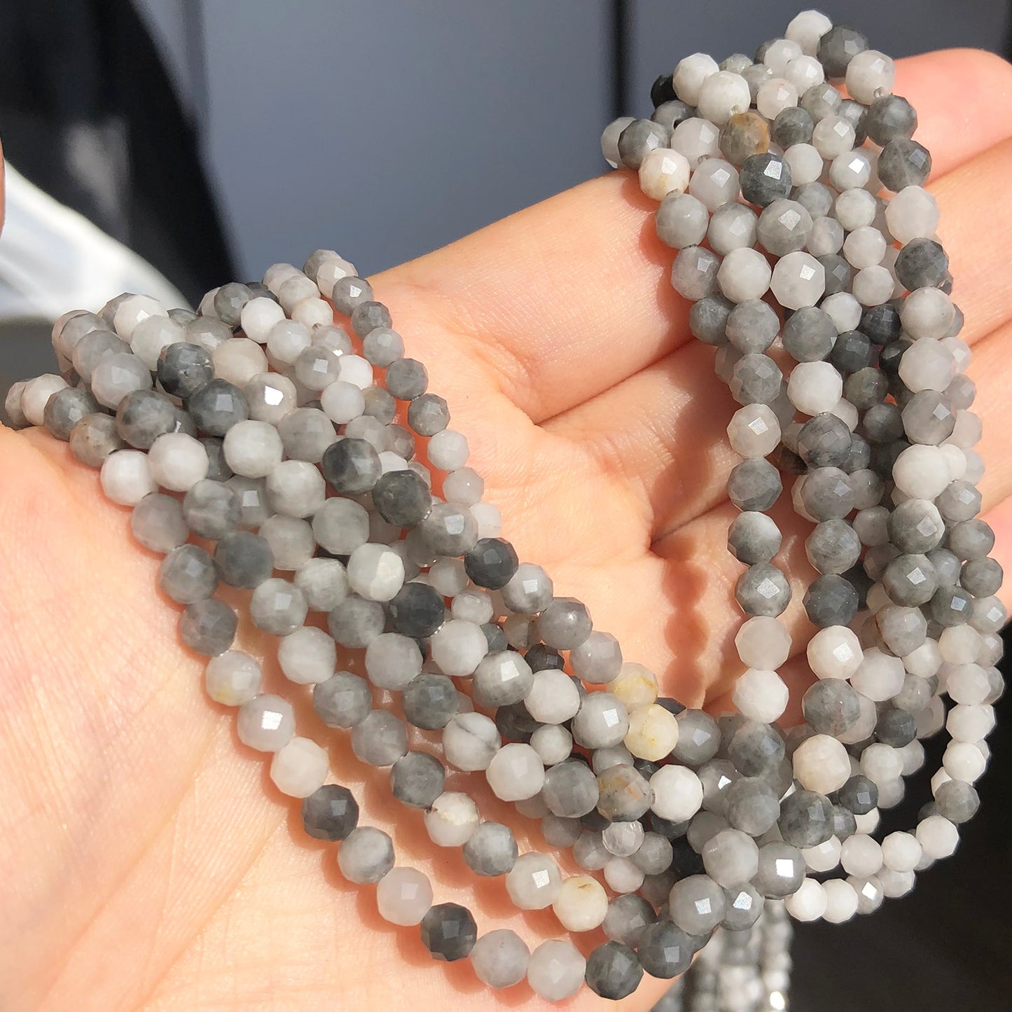 Natural Faceted Hawk&#39;s Eye Gem Stone 3 4mm Loose Spacer Beads for Jewelry DIY Making Bracelet Earrings Accessories 15&#39;&#39;Inches - KiwisLove