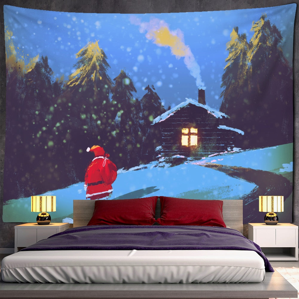 Camel Starlight Oil Painting Tapestry Wall Hanging Christmas Bohemian Style Psychedelic Witchcraft Mystery Home Decor - KiwisLove