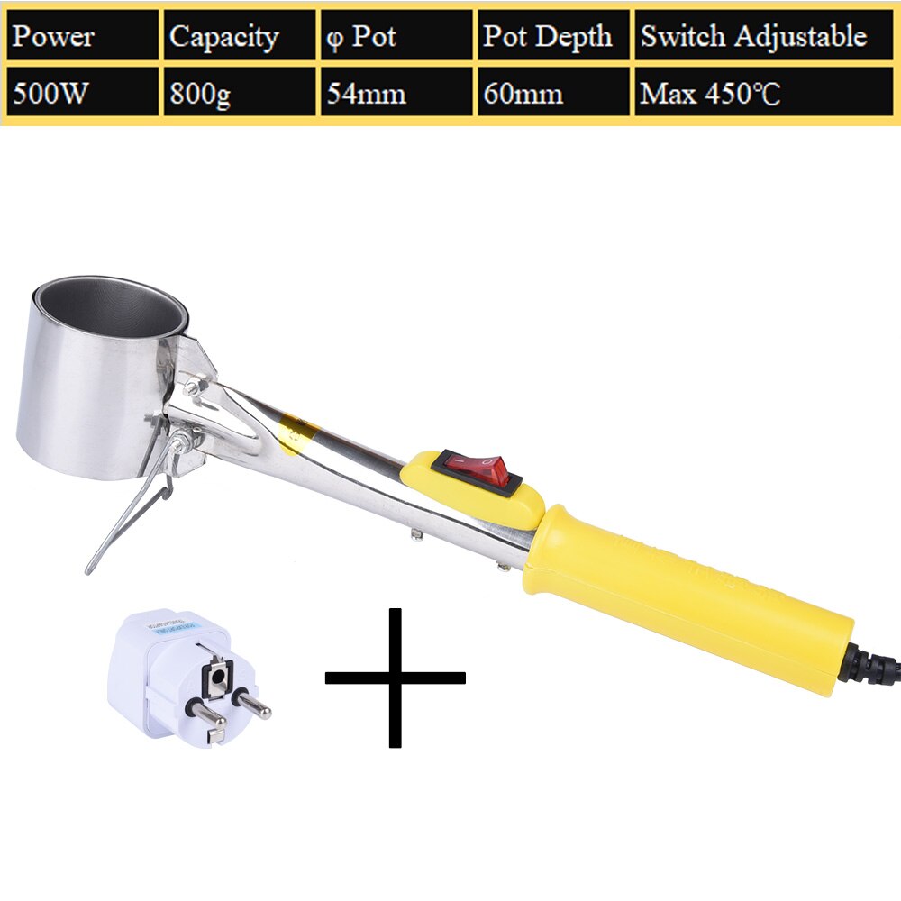 300W/500W Portable Solder Pot Tin Melting Furnace Handheld Adjustable Temperature Control Desoldering Bath Tool - KiwisLove