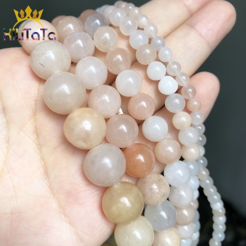 Natural Stone Light Pink Aventurine Jades Round Spacer Beads For Jewelry Making DIY Bracelet Accessories 15&#39;&#39; 4 6 8 10 12mm