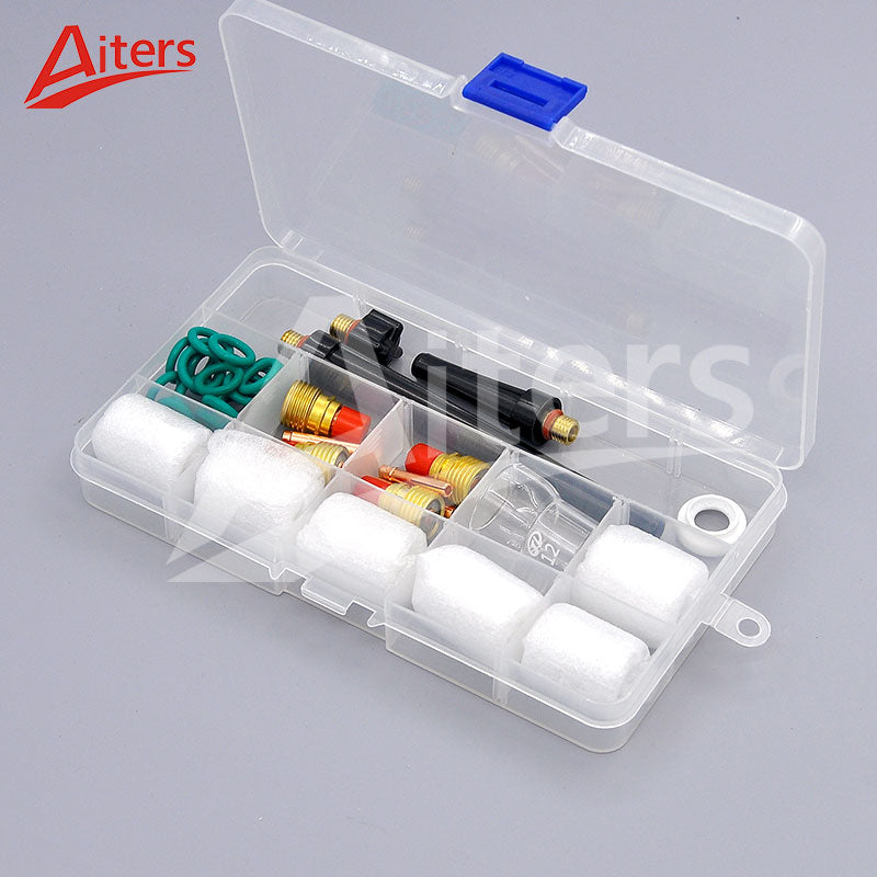 TIG Pyrex Glass Cup 39PCS kit for WP9/20/25 Small Gas Lens Back Cap and O-rings Welding torch Accessories - KiwisLove
