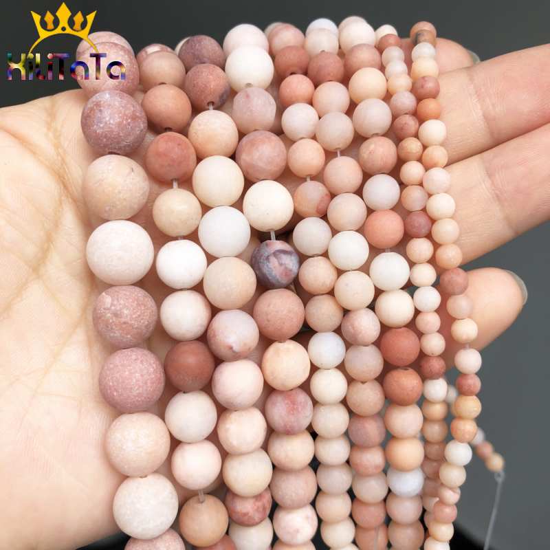 Dull Polish Matte Pink Aventurine Stone Beads Natural Round Loose Spacer Beads For Jewelry Making DIY Bracelet 15&#39;&#39; 4/6/8/10mm