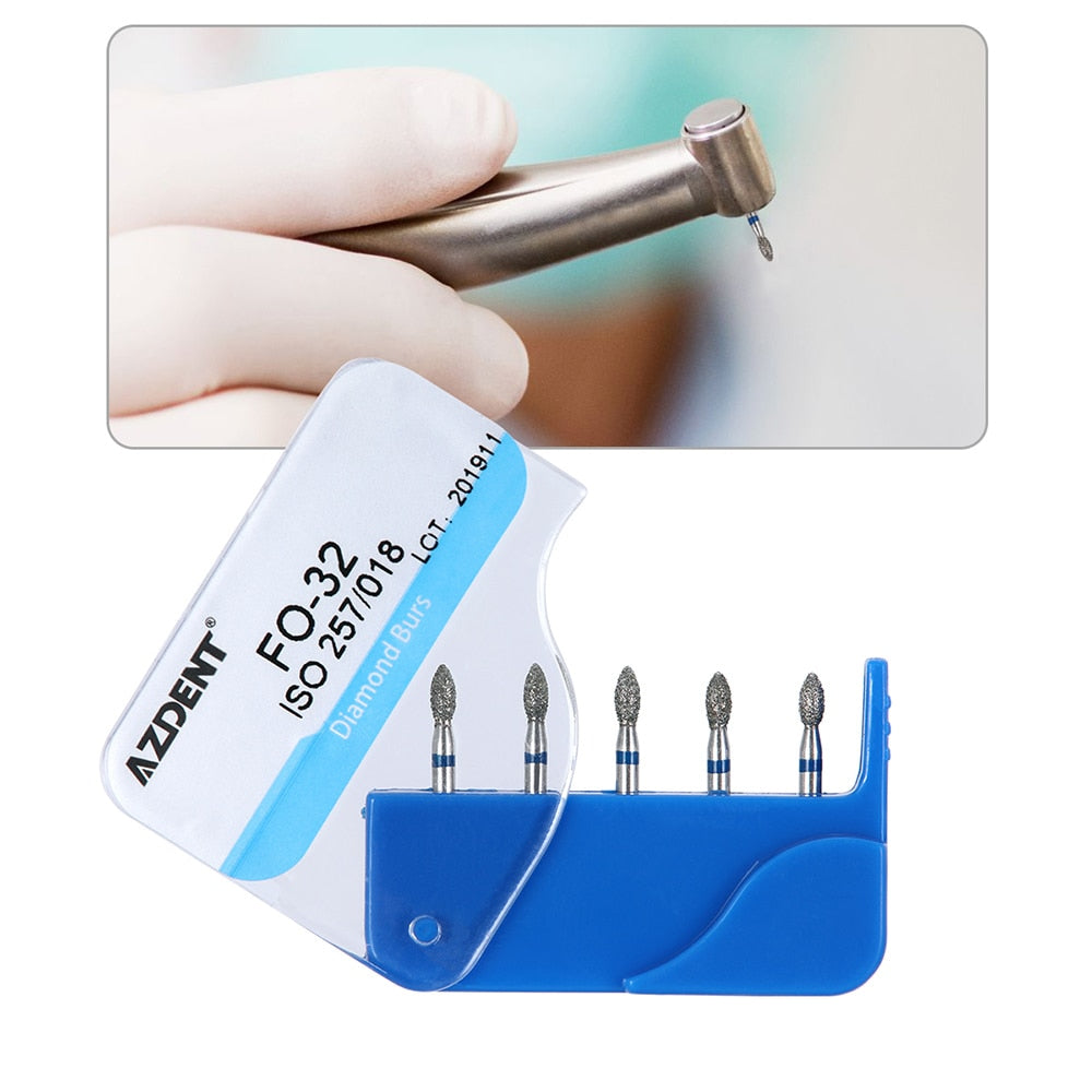 AZDENT 100pcs/20Boxes Dental Diamond Burs Drill for Teeth Porcelain Ceramics Composite Polishing High Speed Handpiece Dia.1.6mm - KiwisLove