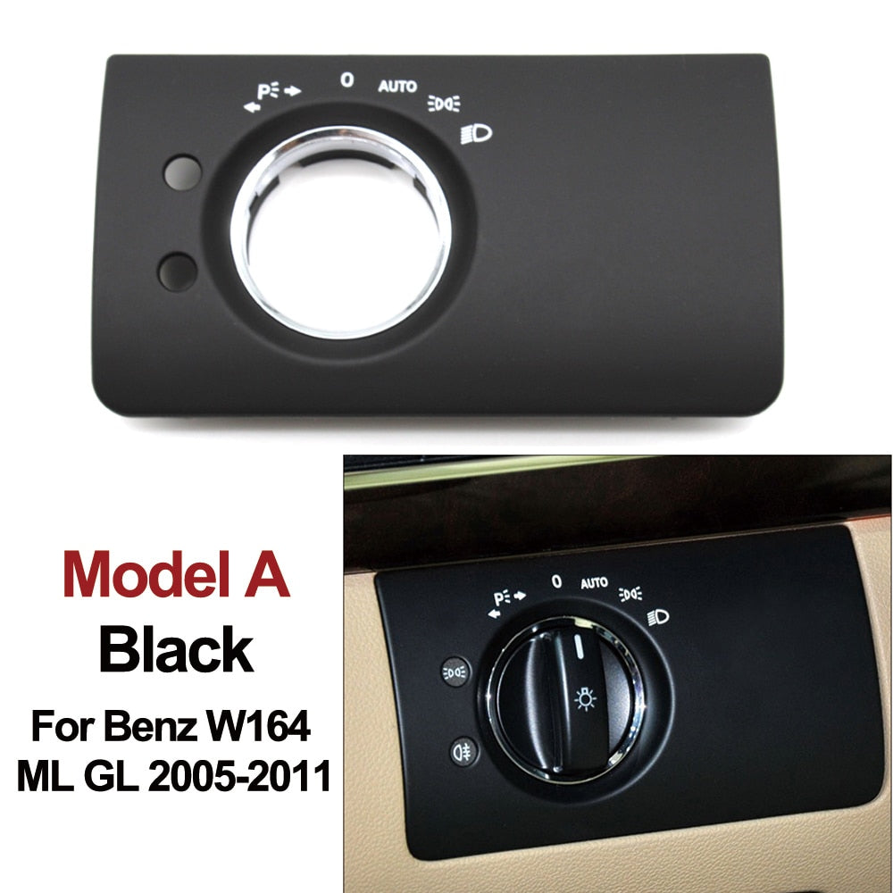 Car Interior Accessories Head Lamp Headlight Switch Button Cover Trim For Mercedes Benz W164 ML GL 300 350 450 500 2005-2011 - KiwisLove
