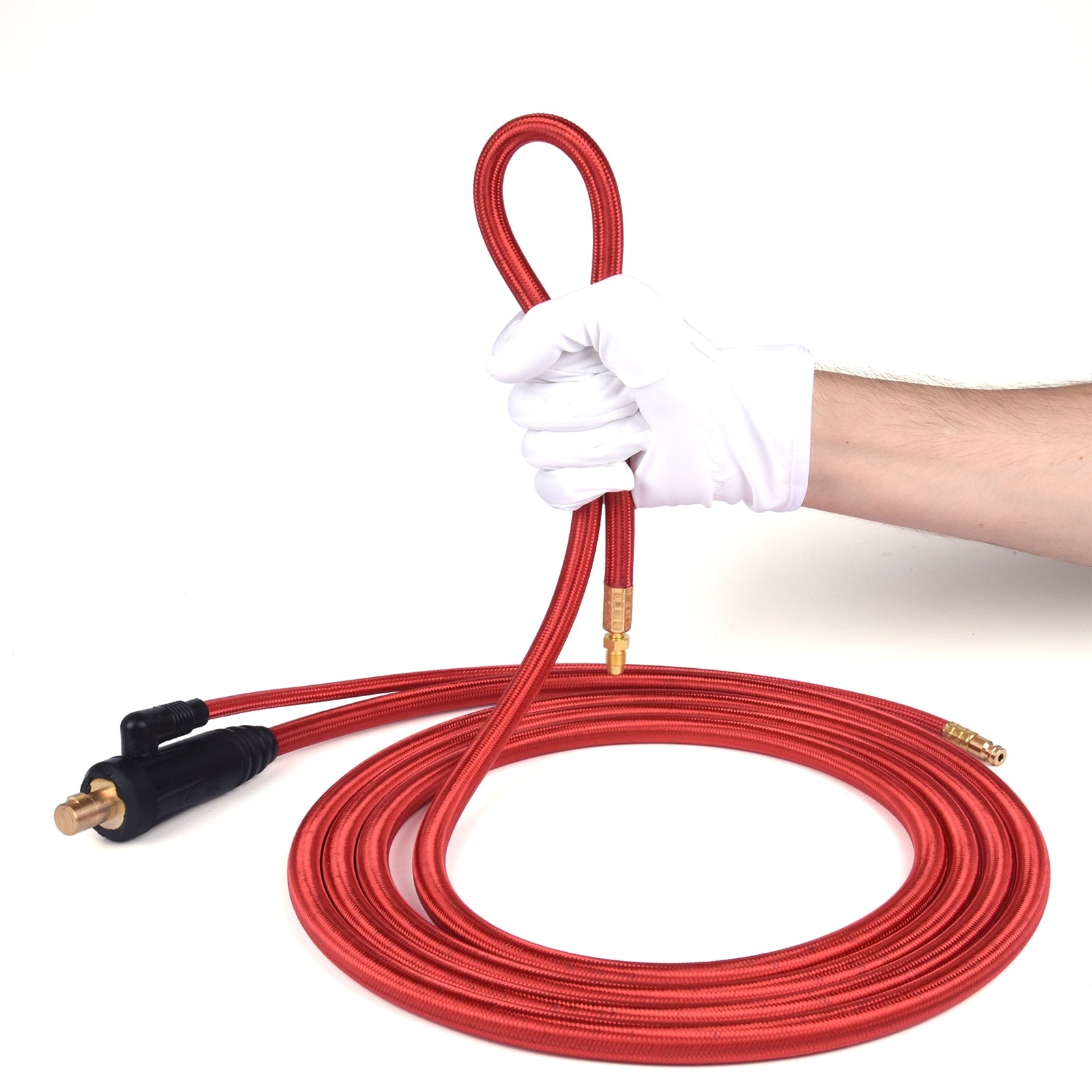 4/7.8m WP9 TIG Welding Torch Gas-Electric Integrated Red Hose Cable Wires 5/8 UNF Quick Connector 35-50 Euro Connector - KiwisLove
