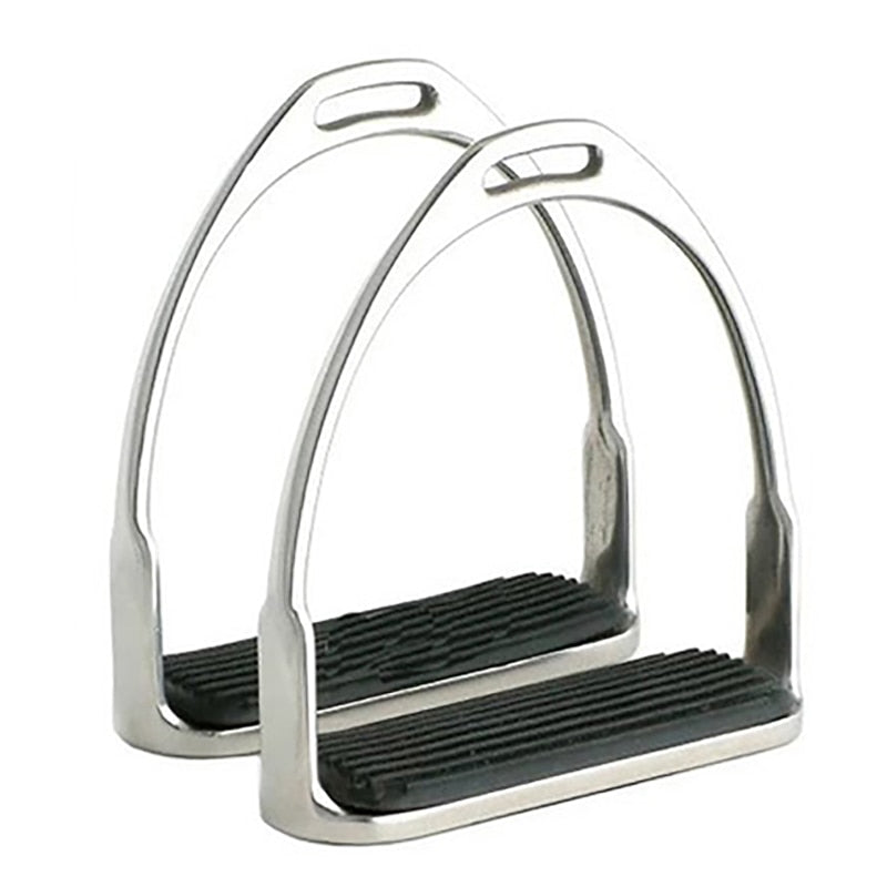 1 Pair Stainless Horse Stirrup Equestrian Stirrups Horse Racing Equipment Anti-slip Rubber Treads - KiwisLove