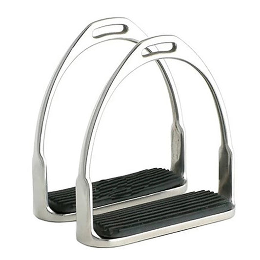 1 Pair Stainless Horse Stirrup Equestrian Stirrups Horse Racing Equipment Anti-slip Rubber Treads - KiwisLove