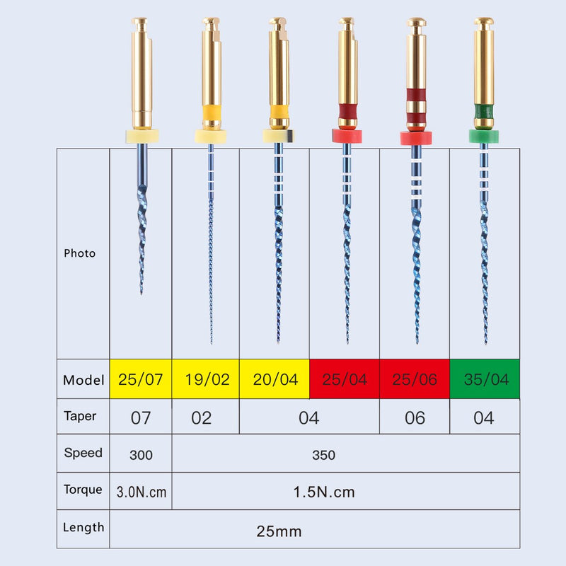 6pcs/Box Dental 25mm Endo File Engine Use Root Canal Instrument NITI Alloy Files - KiwisLove