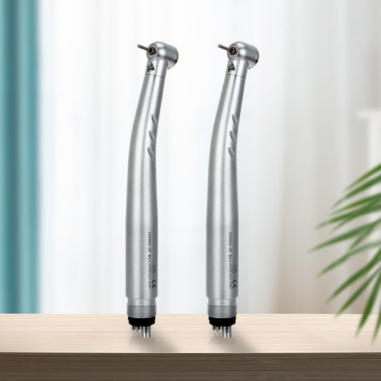 2/4 Holes Azdent Dental LED High Speed Handpiece E-generator Integrated Standard Head Push Button 3 Water Spray JD008A-SP - KiwisLove