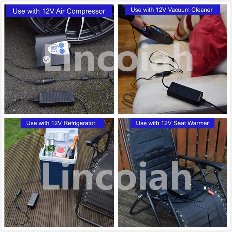 12V Car Cigarette Lighter AC / DC Adaptor Adapter Inverter Power Supply 12 Volt For Car Refrigerator Air Pump Inflator - KiwisLove