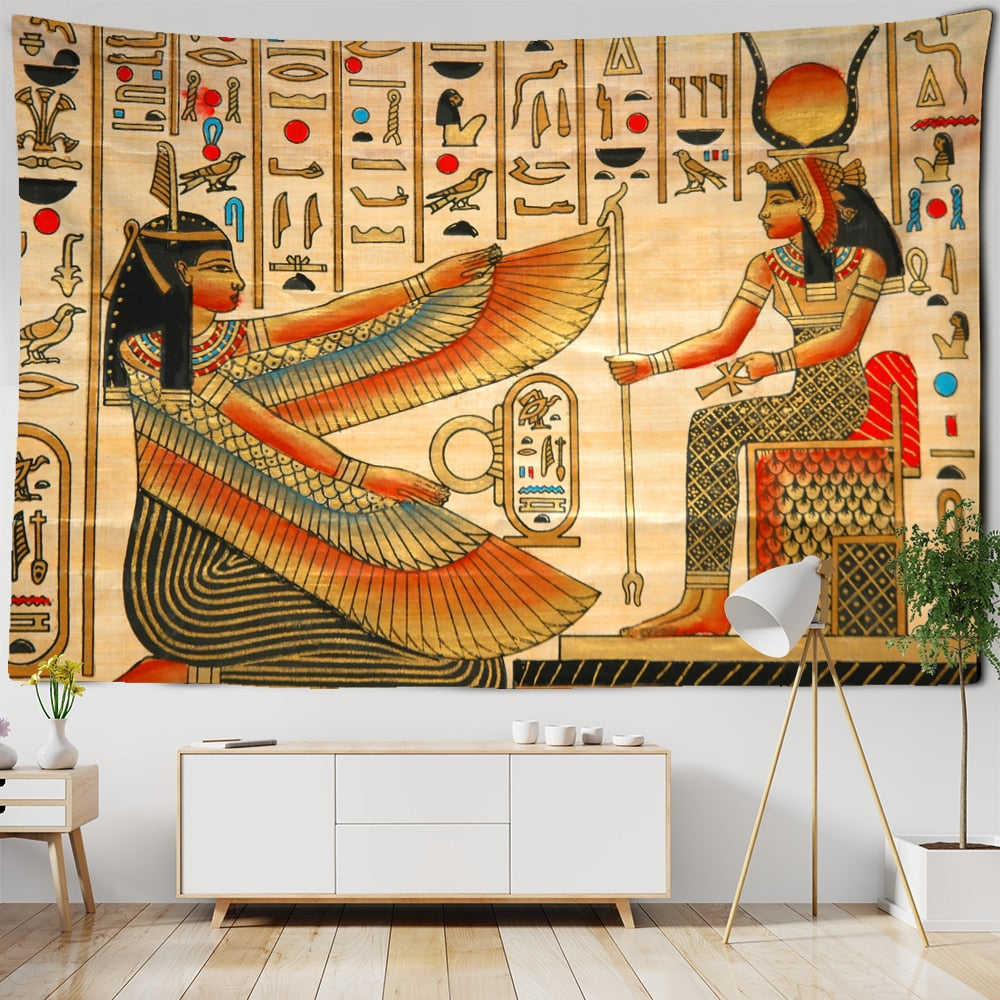 Egyptian Pyramid Tapestry Wall Hanging Ancient Civilization Figure Bohemian Hippie TAPIZ Wizardry Home Decor - KiwisLove