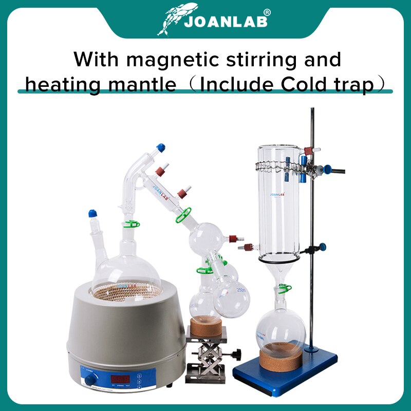 JOANLAB Official Store Lab Short Path Distillation Glass Apparatus With Magnetic Stirring And Heating Mantle And Cold trap 2L 5L - KiwisLove