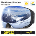 COPOZZ Magnetic Ski Goggles with Quick-Change Lens and Case Set 100% UV400 Protection Anti-fog Snowboard Goggles for Men &amp; Women - KiwisLove