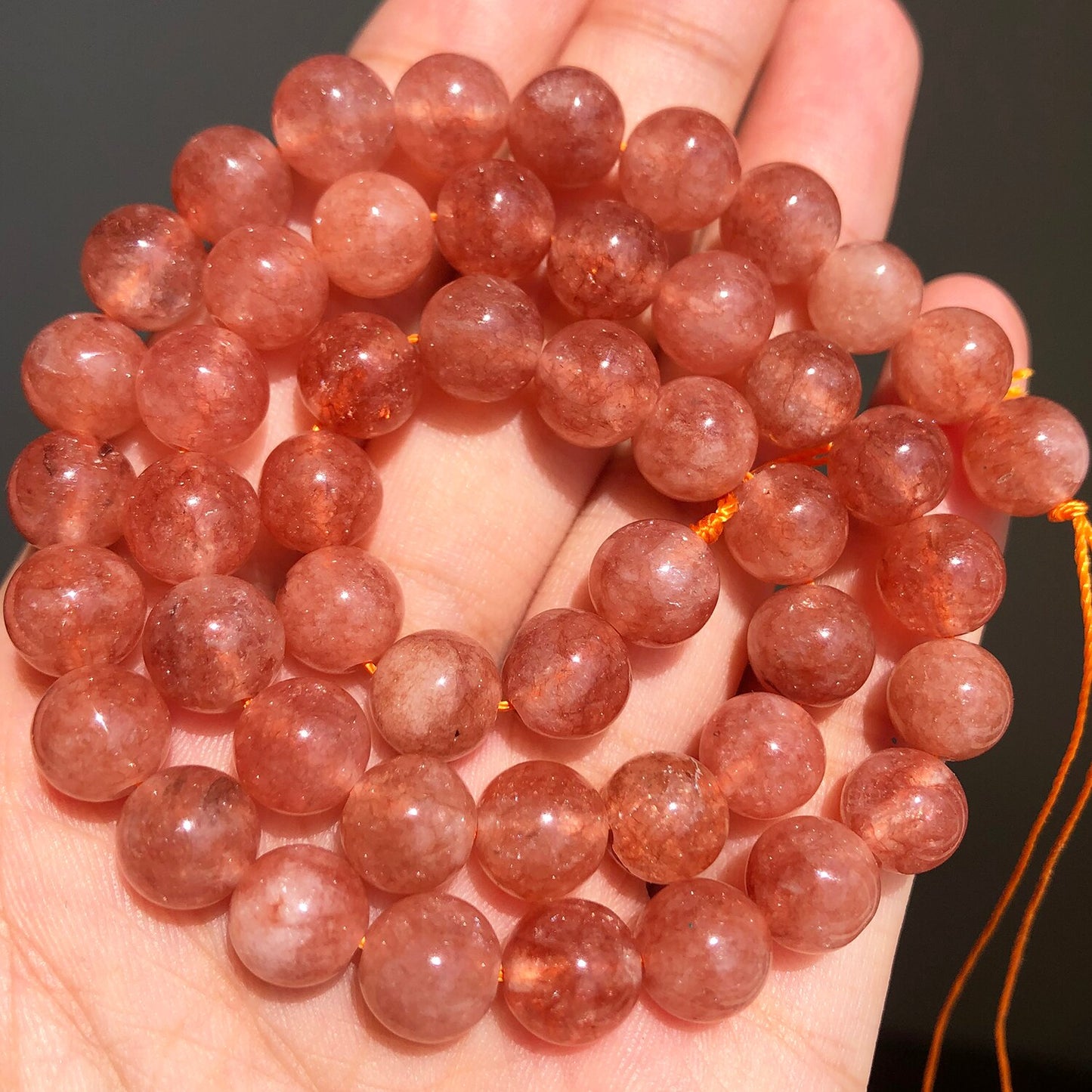 Natural Stone Pink Purple Blue Angelite Morganite Round Beads For Jewelry Jade Beads Making DIY Handmade Bracelet Neckalce 15&#39;&#39; - KiwisLove