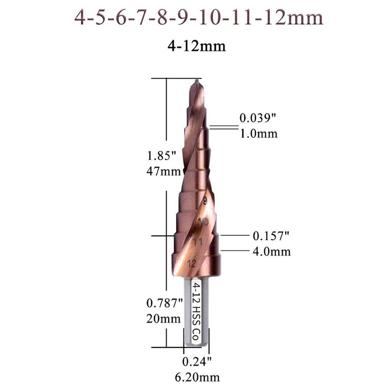 M35 5% Cobalt HSS Step Drill Bit HSS CO High-Speed Steel Cone Triangle Shank Metal Drill Bits Tool Set Hole Cutter For Stainles - KiwisLove