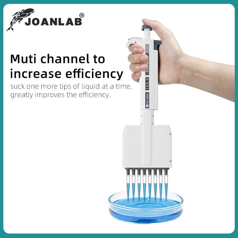 JOANLAB Multichannel Pipette Lab Supplies Variable Volume Micropipette 8 Channels 12 Channels Pipette Capacity: 0.5μl - 300μl - KiwisLove