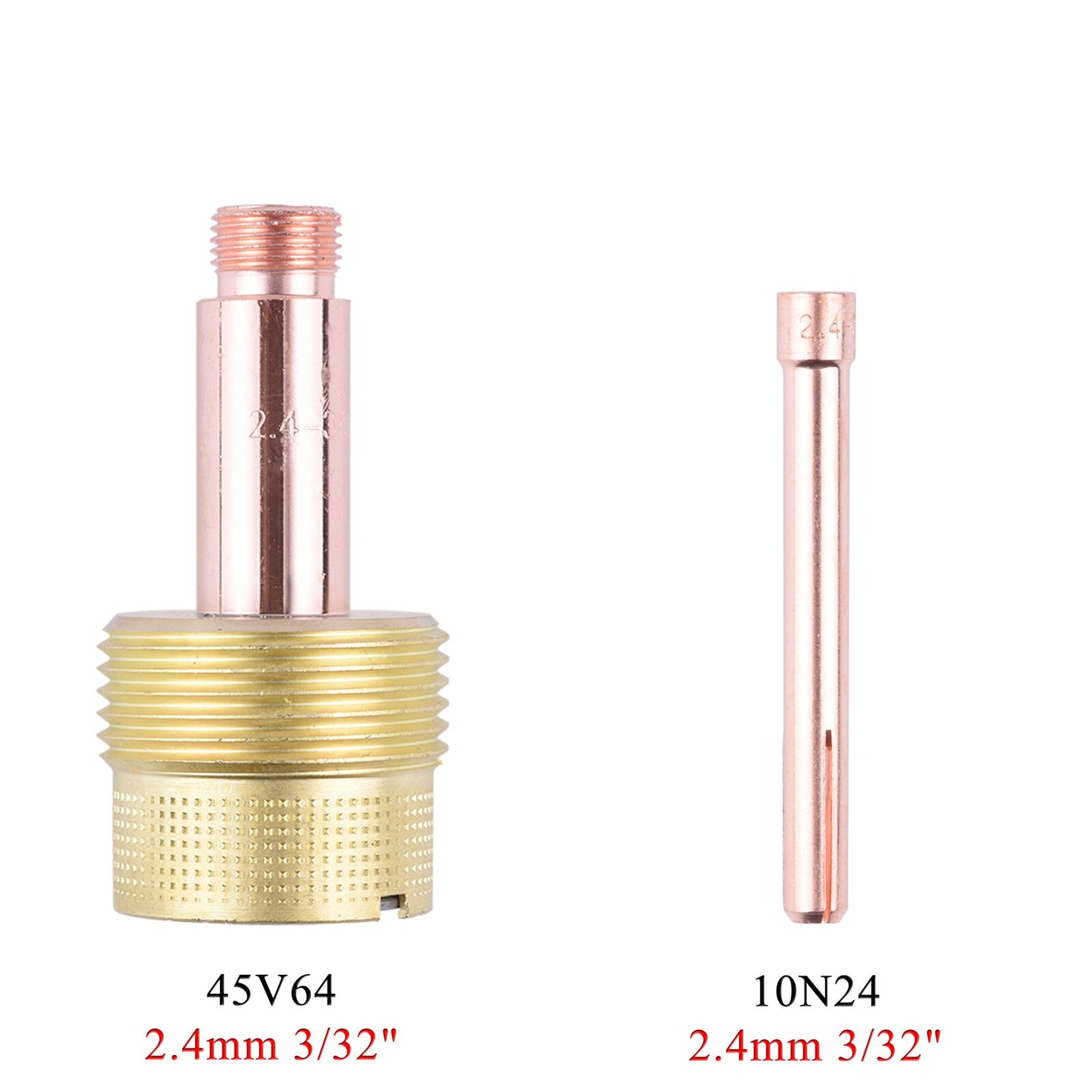 1.0/1.6/2.4/3.2/4.0mm Large TIG Collet Body Gas Lens Collet 10N22 10N23 10N24 10N25 54N20 45V0204 45V116 45V64 995795 45V64 - KiwisLove