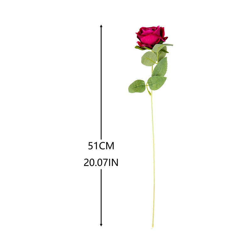 1pc/5pcs Romantic Artificial Flowers Silk Rose Long Branch Bouquet  Wedding Home Wreath Decor Fake Flowers Valentine&