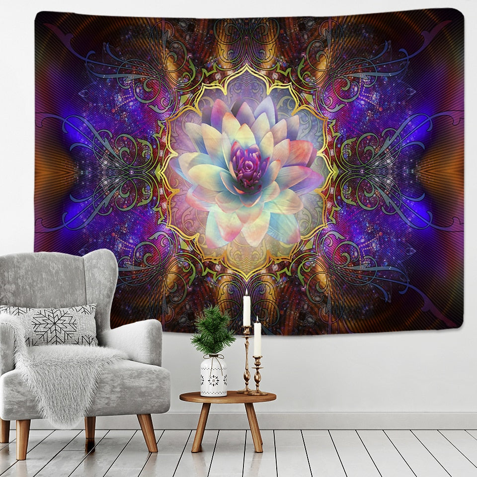 Colorful Wall Hanging Tapestries Indian Mandala Tapestry Hippie Chakra Tapestry Boho Decor Wall Cloth Yoga Mats Bohemian Fabric - KiwisLove
