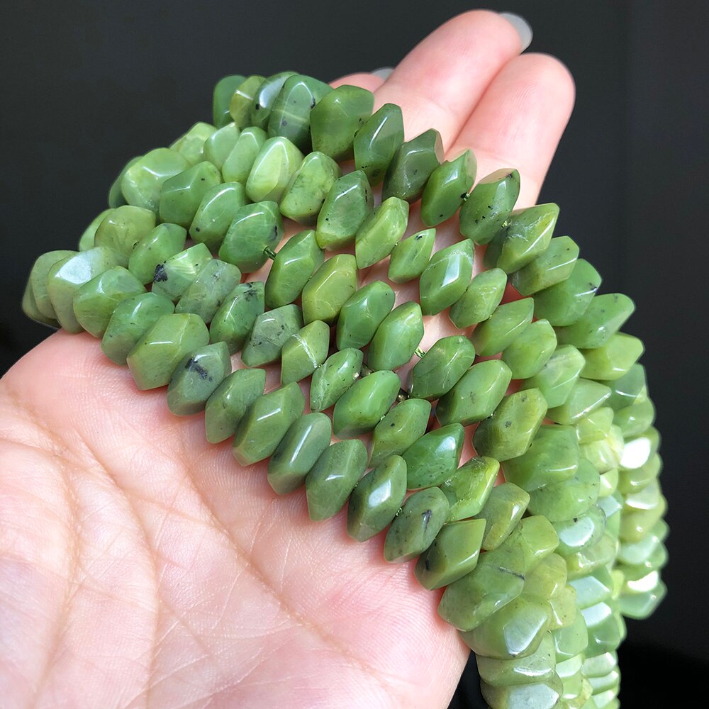 Natural Irregular Canadian Jades Stone Special Cut Genuine Loose Spacer Beads For Jewelry DIY Making Bracelet Accessories 7.5'' - KiwisLove