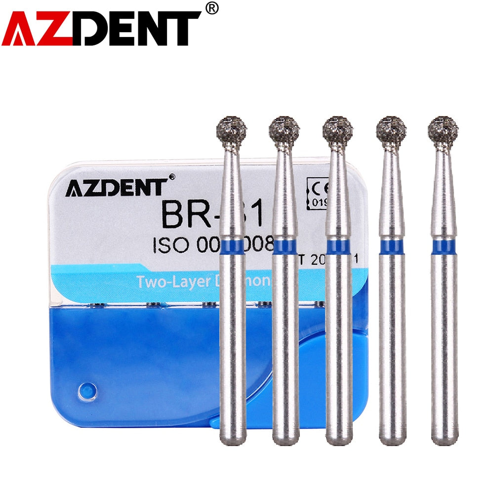 10pcs /2boxes AZDENT Dental Diamond Burs Drills Two Layer Diamond for High Speed Handpiece Dia.1.6mm - KiwisLove