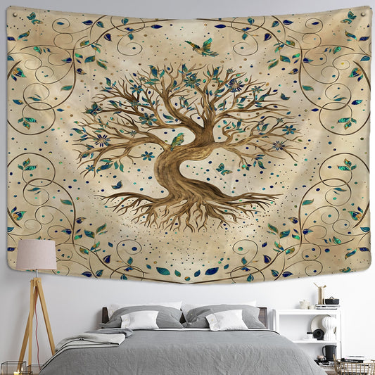 Tree of Life Art Tapestry Wall Hanging Bohemian Yoga Mat Large Size Sheets Psychedelic Witchcraft Hippie Home Decor - KiwisLove